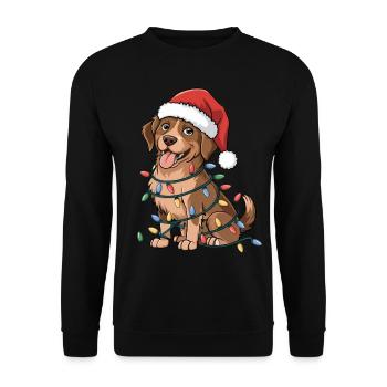 Chesapeake Bay Retriever Christmas Lights Xmas Dog - Unisex Sweatshirt - black - Front - Alina (178cm) & Michal (187cm)