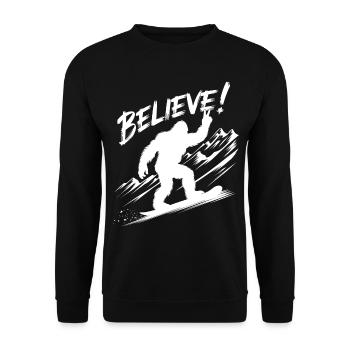 Sasquatch Bigfoot Snowboard Snowboarder - Unisex Sweatshirt - black - Front - Alina (178cm) & Michal (187cm)