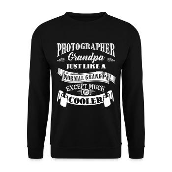 Photographer Grandpa Is Cooler - Unisex Sweatshirt - black - Front - Alina (178cm) & Michal (187cm)