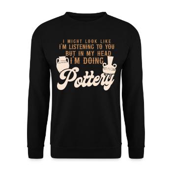 Poterie Céramiste Artiste I Might - Sweat-shirt Unisexe - noir - Devant - Alina (178cm) & Michal (187cm)