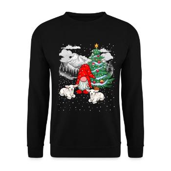 Santa Santa Dwarfs Christmas Xmas Troll - Unisex Sweatshirt - black - Front - Alina (178cm) & Michal (187cm)