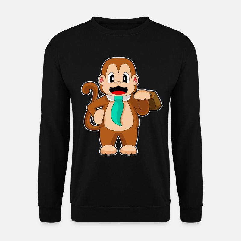 Monkey Entrepreneur Briefcase - Unisex Sweatshirt - black