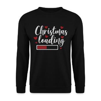 Christmas Loading Christmas Shirt Advent Time - Unisex Sweatshirt - black - Front - Alina (178cm) & Michal (187cm)