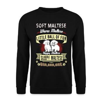 Soft Maltese Warm Maltese - Unisex Sweatshirt - black - Front - Alina (178cm) & Michal (187cm)
