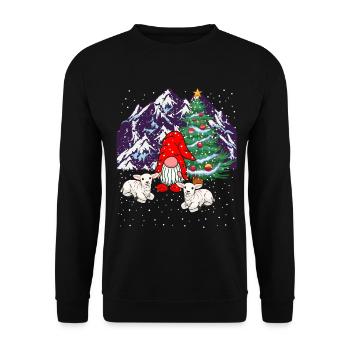 Österreich Santa Nokolaus Zwerg Tirol Tiroler xmas - Unisex Pullover - Schwarz - Vorne - Alina (178cm) & Michal (187cm)
