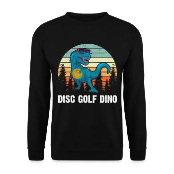 Disc Golfing Dinosaur Disc Golfer - Disc Golf Dino - Unisex Pullover - Schwarz - Vorne - Alina (178cm) & Michal (187cm)