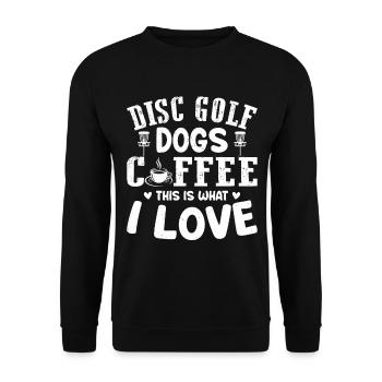 Disc Golf Chiens Café C’est Ce Que J’Aime - Disque G - Sweat-shirt Unisexe - noir - Devant - Alina (178cm) & Michal (187cm)