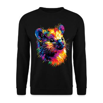 Quokka Be Quokka Happy Colorful Australia Quokkas - Unisex Sweatshirt - black - Front - Alina (178cm) & Michal (187cm)