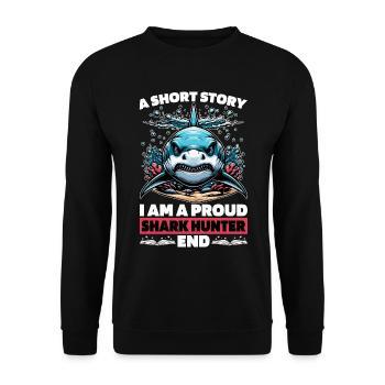 Shark Hunting A Short Story I Am A Paleontologist - Unisex Pullover - Schwarz - Vorne - Alina (178cm) & Michal (187cm)