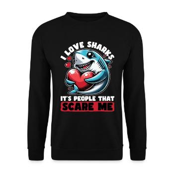 Shark Enthusiast I Love Sharks Marine Biologist - Unisex Sweatshirt - black - Front - Alina (178cm) & Michal (187cm)