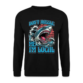 Shark Enthusiast Don't Hassle Me Marine Biologist - Unisex Sweatshirt - black - Front - Alina (178cm) & Michal (187cm)