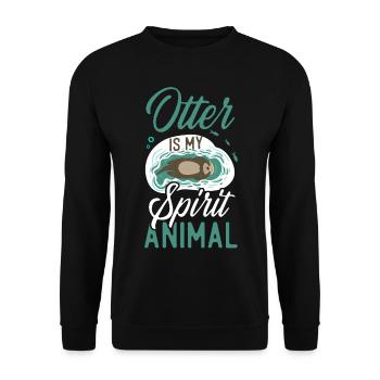 Otter Otter Is My Spirit Animal - Unisex Sweatshirt - black - Front - Alina (178cm) & Michal (187cm)
