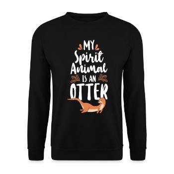 Otter My Spirit Animal Is An Otter - Unisex Sweatshirt - black - Front - Alina (178cm) & Michal (187cm)