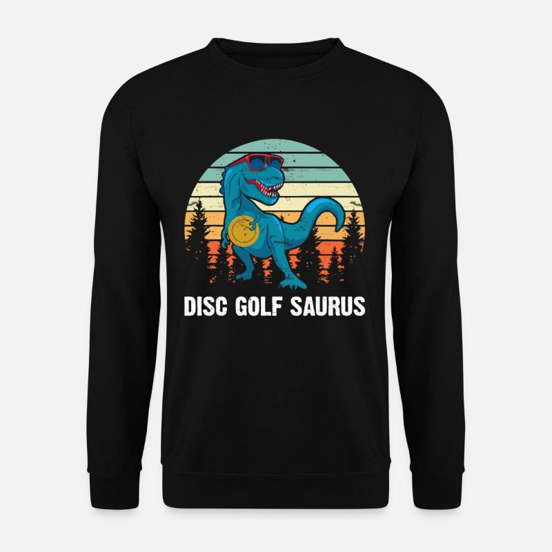 Disc Golfer Saurus - Dino Disc Golf Dinosaur - Unisex Pullover - Schwarz