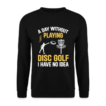 Disc golfeur - Une journée sans jouer au disc golf I Ha - Sweat-shirt Unisexe - noir - Devant - Alina (178cm) & Michal (187cm)