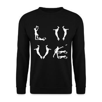 Disc Golfer Disc Golfing - Love Disc Golf - Unisex Pullover - Schwarz - Vorne - Alina (178cm) & Michal (187cm)