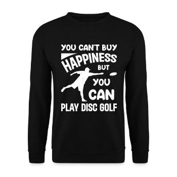 Le bonheur n’achète pas, mais vous pouvez jouer au disc golf - Sweat-shirt Unisexe - noir - Devant - Alina (178cm) & Michal (187cm)