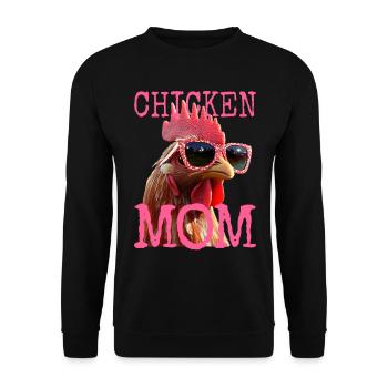 Chicken Mom Chicken Mom Farmer's Wife Mother's Day Chickens - Unisex Sweatshirt - black - Front - Alina (178cm) & Michal (187cm)