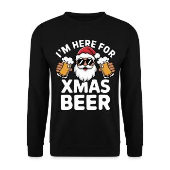 Dicton de Noël à la bière du Père Noël - Sweat-shirt Unisexe - noir - Devant - Alina (178cm) & Michal (187cm)