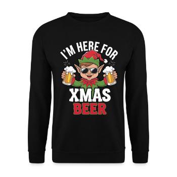 Citation de Noël sur la bière de Noël Elf - Sweat-shirt Unisexe - noir - Devant - Alina (178cm) & Michal (187cm)