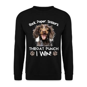 Rock Paper Scissors Throat Punch - Spaniel - Unisex Pullover - Schwarz - Vorne - Alina (178cm) & Michal (187cm)