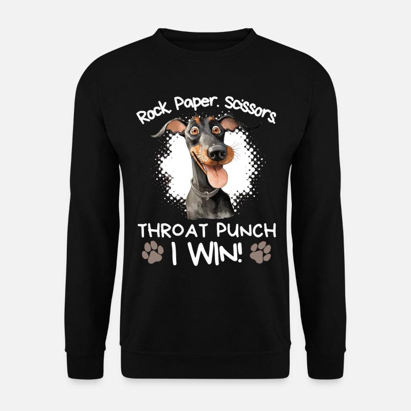 Roche Papier Ciseaux Doberman Sarcastique - Sweat-shirt Unisexe - noir