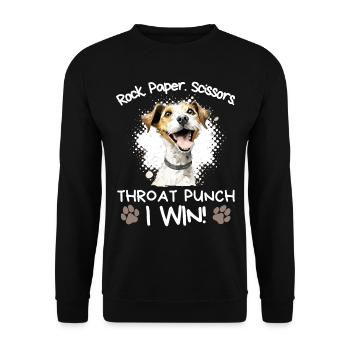 Roche Papier Ciseaux Jack Russell Terrier Humour - Sweat-shirt Unisexe - noir - Devant - Alina (178cm) & Michal (187cm)