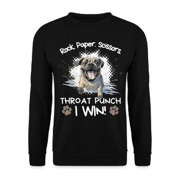 Roche Papier Ciseaux Carlin Drôle Sarcastique - Sweat-shirt Unisexe - noir - Devant - Alina (178cm) & Michal (187cm)