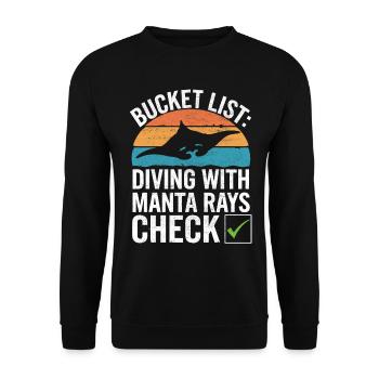 Manta Rays Great Manta Sea Creatures - Unisex Sweatshirt - black - Front - Alina (178cm) & Michal (187cm)
