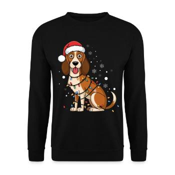 Foxhound Lumières de Noël Noël Chiens Cadeaux - Sweat-shirt Unisexe - noir - Devant - Alina (178cm) & Michal (187cm)
