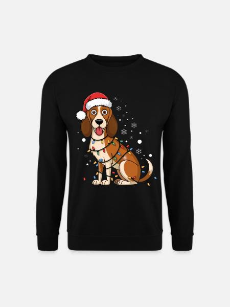 Foxhound Christmas Lights Xmas Dogs Gifts - Unisex Pullover - Schwarz