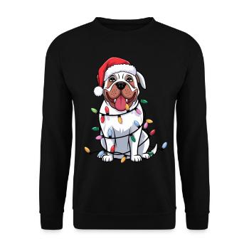 Dogue Argentino Lumières de Noël Noël Chiens Cadeaux - Sweat-shirt Unisexe - noir - Devant - Alina (178cm) & Michal (187cm)