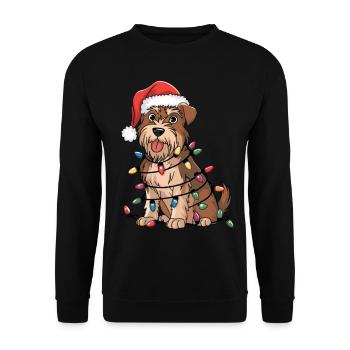 Glen of Imaal Terrier Noël Lumières Noël Chiens - Sweat-shirt Unisexe - noir - Devant - Alina (178cm) & Michal (187cm)