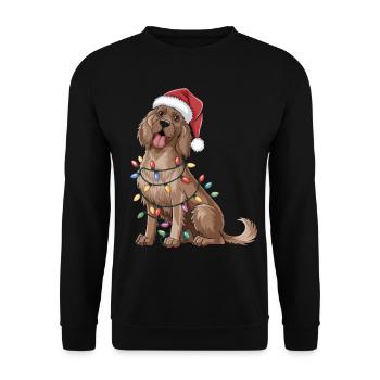 English Setter Christmas Lights Xmas Dogs Gifts - Unisex Pullover - Schwarz - Vorne - Alina (178cm) & Michal (187cm)