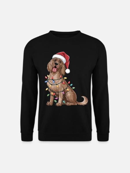 Setter anglais Noël lumières Noël chiens cadeaux - Sweat-shirt Unisexe - noir