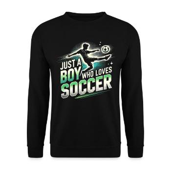 Soccer Soccer Player, Soccer Player Boy - Unisex Sweatshirt - black - Front - Alina (178cm) & Michal (187cm)