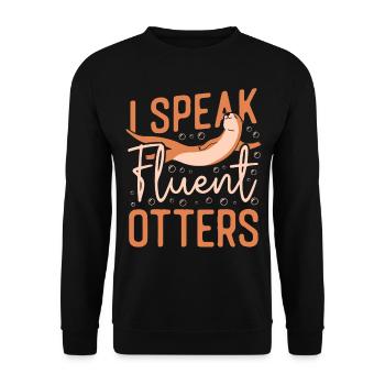 Loutre Je parle couramment Loutre - Sweat-shirt Unisexe - noir - Devant - Alina (178cm) & Michal (187cm)