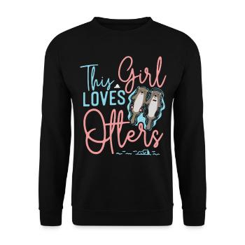 Otter Girl This Girl Loves Otters - Unisex Sweatshirt - black - Front - Alina (178cm) & Michal (187cm)