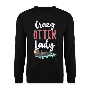 Otter Crazy Otter Lady - Unisex Pullover - Schwarz - Vorne - Alina (178cm) & Michal (187cm)