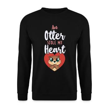 Loutre Saint-Valentin Une loutre - Sweat-shirt Unisexe - noir - Devant - Alina (178cm) & Michal (187cm)
