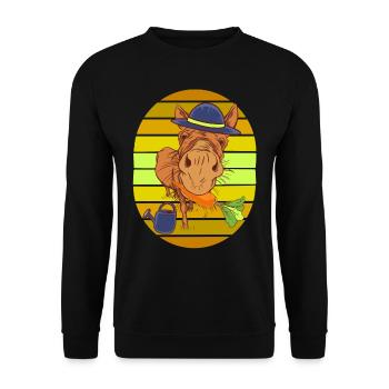 Donkey Gardener Hobby Gardener Gardening Garden - Unisex Sweatshirt - black - Front - Alina (178cm) & Michal (187cm)