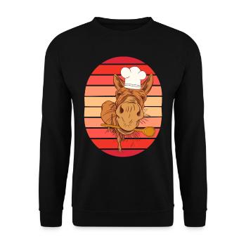 Koch Kochkunst Hobbykoch Gastgeber kochen Köche - Unisex Pullover - Schwarz - Vorne - Alina (178cm) & Michal (187cm)