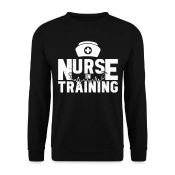Nurse in training - Hospital Nurse Nursing School - Unisex Sweatshirt - black - Front - Alina (178cm) & Michal (187cm)