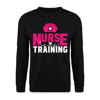 Nurse in training - Hospital Nurse Nursing Student - Unisex Sweatshirt - black - Front - Alina (178cm) & Michal (187cm)