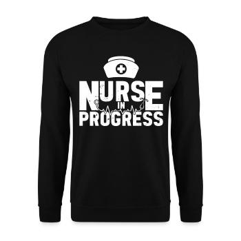 Nurse in progress - Hospital Nurse Nursing School - Unisex Sweatshirt - black - Front - Alina (178cm) & Michal (187cm)