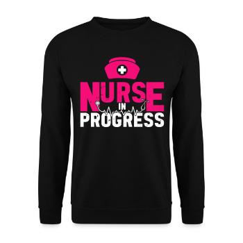Nurse in progress - Hospital Nurse Nursing Student - Unisex Sweatshirt - black - Front - Alina (178cm) & Michal (187cm)