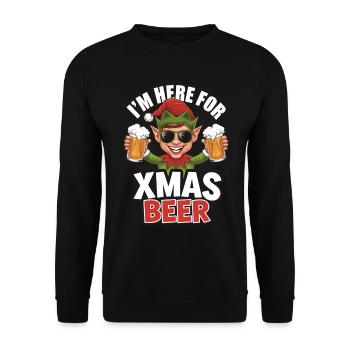 Citation de Noël sur la bière de Noël Elf - Sweat-shirt Unisexe - noir - Devant - Alina (178cm) & Michal (187cm)