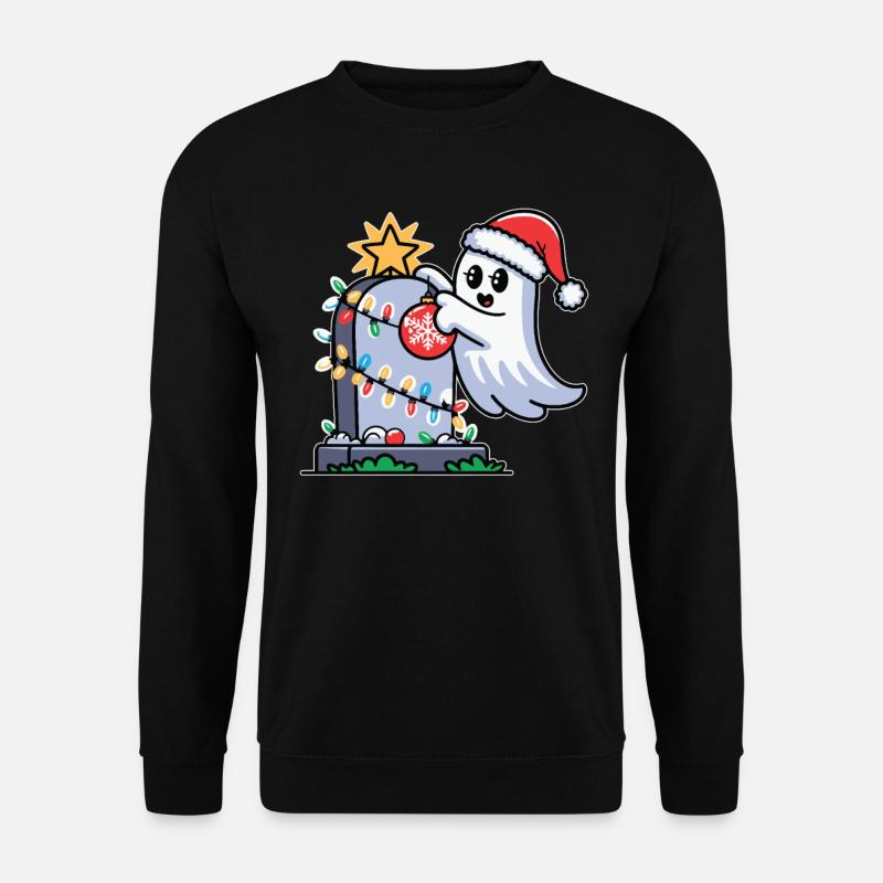 Christmas ghost with gravestone - Unisex Sweatshirt - black