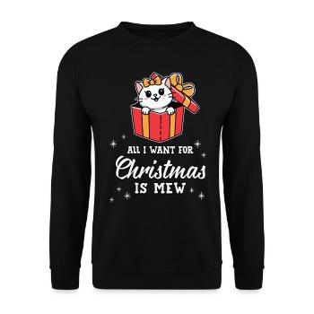 Tout ce que je veux pour Noël, c’est miaou chat mignon - Sweat-shirt Unisexe - noir - Devant - Alina (178cm) & Michal (187cm)