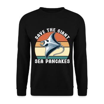 Manta Rays Great Manta Sea Creatures - Unisex Sweatshirt - black - Front - Alina (178cm) & Michal (187cm)